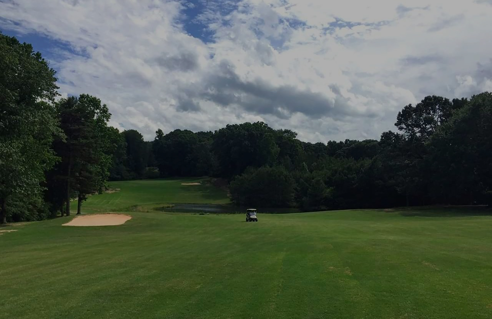 Bunker on golf course fairway